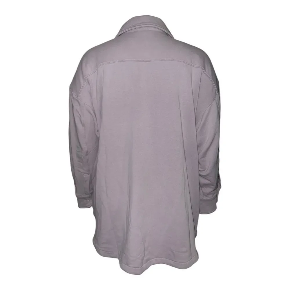 Athleta Plus Size Retroplush Shirt Jacket Tinsel Purple 3X NWOT - Picture 5 of 9